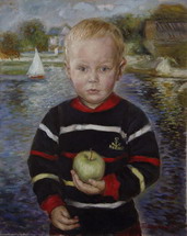 Художница Марина Подгаевская: картина Мальчик с яблоком - холст,масло